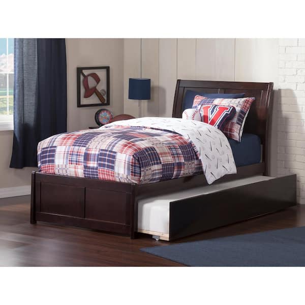 AFI Portland Twin Extra Long Bed with Matching Footboard and Twin Extra Long Trundle in Espresso
