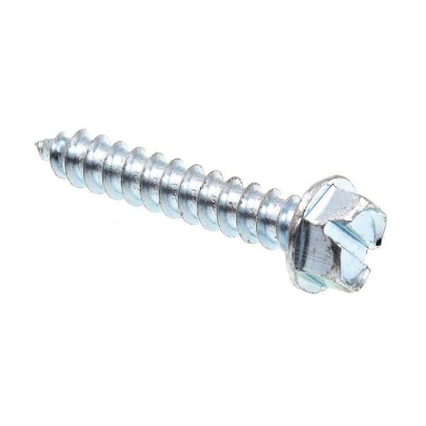 Prime-Line #14 x 1-1/2 in. Zinc Plated Steel Slotted Drive Hex Washer Head Self-Tapping Sheet Metal Screws (100-Pack)