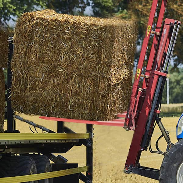 43 in. 1-3/4 in. Wide Square Hay Bale Spear Spike Garden Fork 3000 lbs. Capacity, Red Coated (2-Pieces)