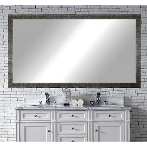 Oversized Rectangle Silver/Black Accents Modern Mirror (68 in. H x 33 in. W)