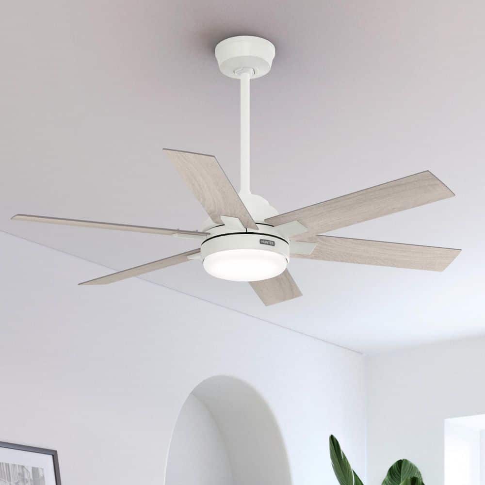 52 in. Georgetown ENERGY STAR HunterExpress Fresh White Ceiling Fan with LED Light Kit and Handheld Remote price history on PriceWatchPro