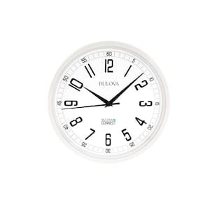 Accurate Time Anywhere 12.5 in. White Wall Clock with Bold Arabic Numerals