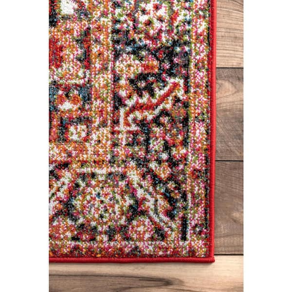 Patrice Transitional Dark Orange Doormat 2 ft. x 3 ft.  Indoor/Outdoor Area Rug
