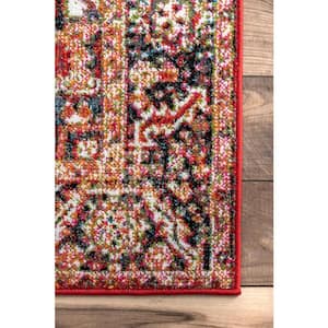 Patrice Transitional Dark Orange Doormat 3 ft. x 5 ft. Indoor/Outdoor Area Rug