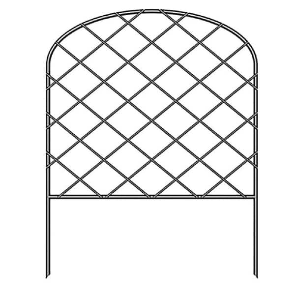 Mr. Garden 13 in. H x 24 in. W Black Metal Garden Fence (6-Pack)