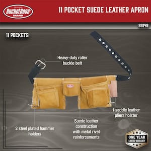 11 Pocket Suede Leather Carpenter Work Apron
