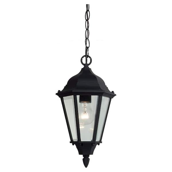 Generation Lighting Bakersville 1-Light Black Outdoor Hanging Pendant Fixture