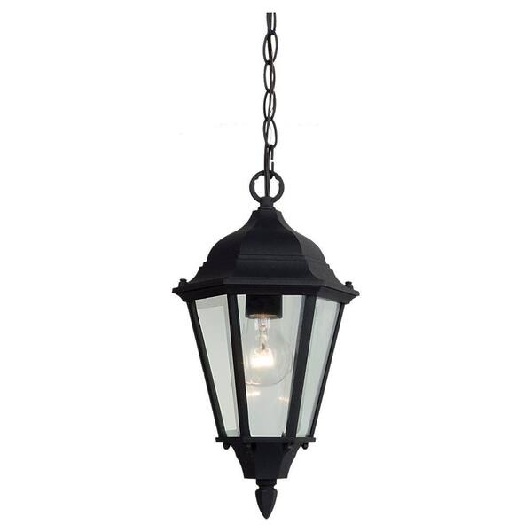 Generation Lighting Bakersville 1-Light Black Outdoor Hanging Pendant Fixture