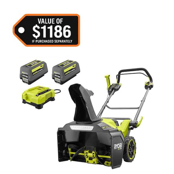 40V HP Brushless 21 in. Single-Stage Cordless Electric Auger Propelled Snow Blower with (2) 8.0 Ah Batteries & Chargers