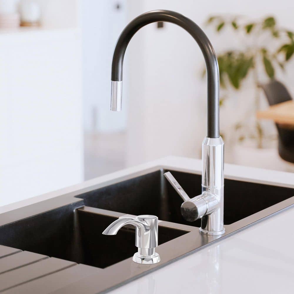 Chrome Finish Built-in Kitchen Sink Soap Dispenser with Extension Tube Kit, 39 in. Tube, Leak-Proof Design price history on PriceWatchPro
