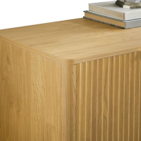 Noble House Raymond Natural 34.30 in. H Accent Storage Cabinet