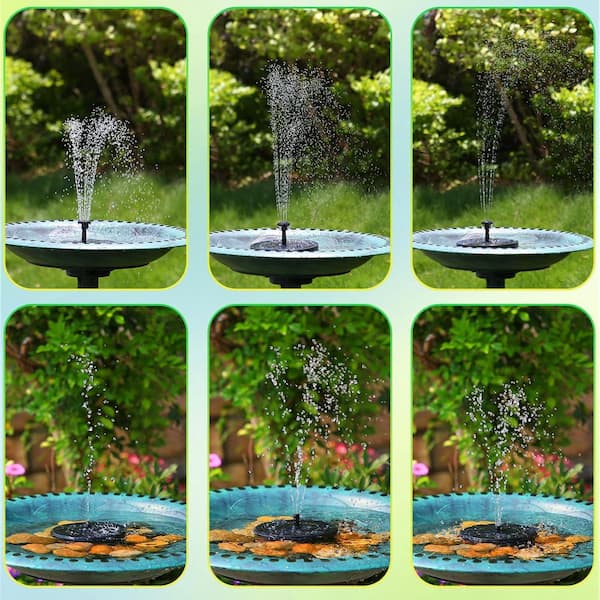 Phewnyzo Upgraded Black Solar Bird Bath Water Fountain with