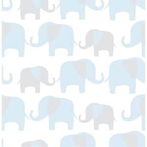 Blue Elephant Parade Blue Wallpaper Sample