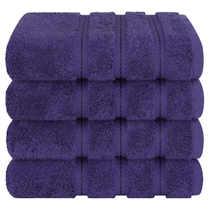 MADISON PARK Signature Turkish 6-Piece Purple Cotton Bath Towel