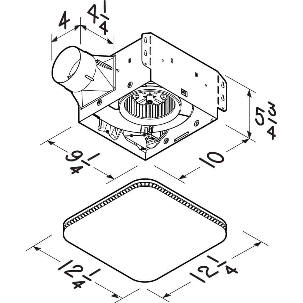 White Steel 80 CFM Bathroom Exhaust Fan