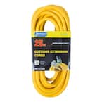 25 ft. 12/3 SJTW 15 Amp/125-Volt Outdoor Single Receptacle Extension Cord, Yellow