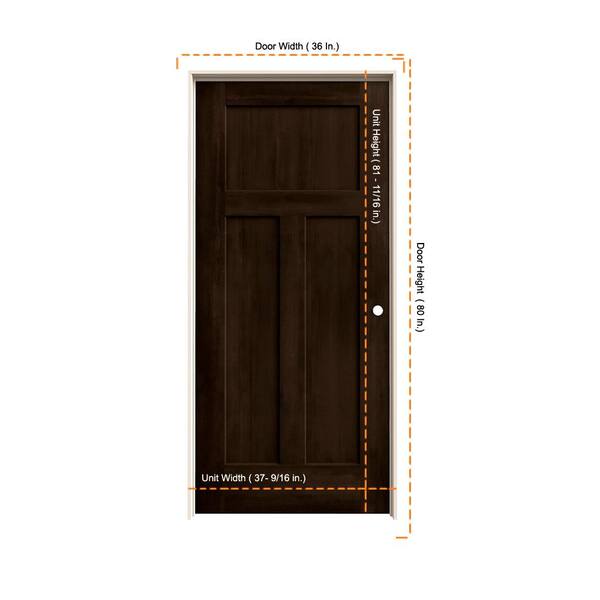 JELD-WEN 36 in. x 80 in. Craftsman Espresso Stain Left-Hand Solid