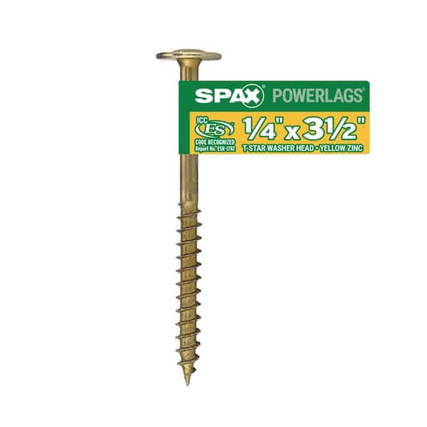 SPAX 1/4 in. x 3-1/2 in. Interior Washer Head Structural Wood Lag Screws  Powerlags Torx T-Star (1 EA)