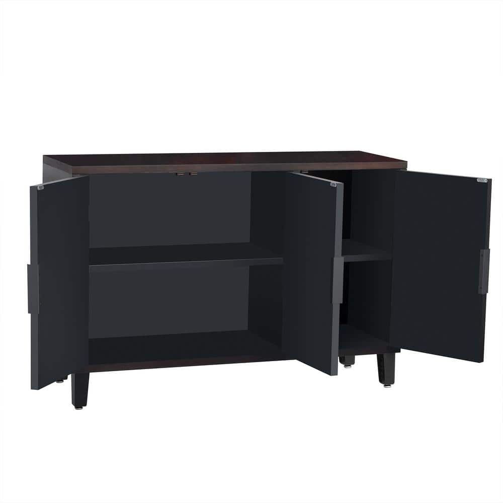 45.3 in. W x 15.7 in. D x 31.9 in. H Bathroom Brown Linen Cabinet