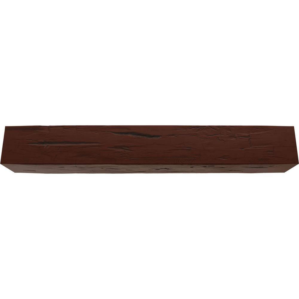 Natural Pecan Hand Hewn Faux Wood Ceiling Beam, 8"H x 6"W x 14'L