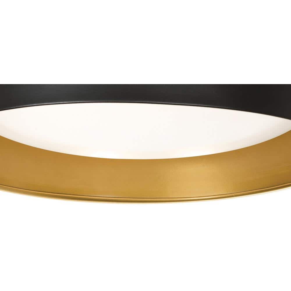 Duncan 15.5'' Black and Gold LED Flush Mount Light