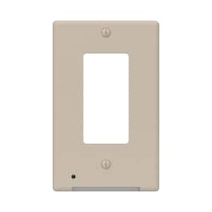 Classic Decor 1 Gang Decor Plastic Wall Plate with a nightlight - Almond