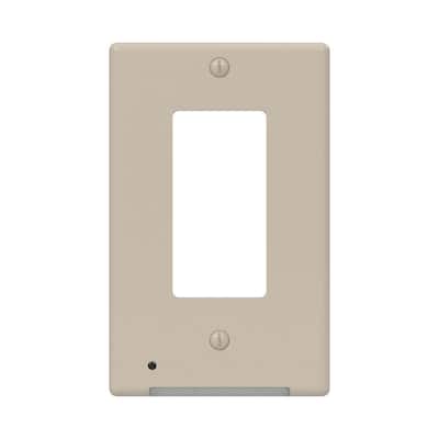 Classic Decor 1 Gang Decor Plastic Wall Plate with a nightlight - Almond