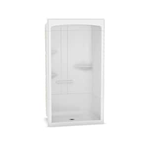 Camelia 48 in. x 34 in. x 88 in. Alcove Shower Stall with Center Drain Base in White