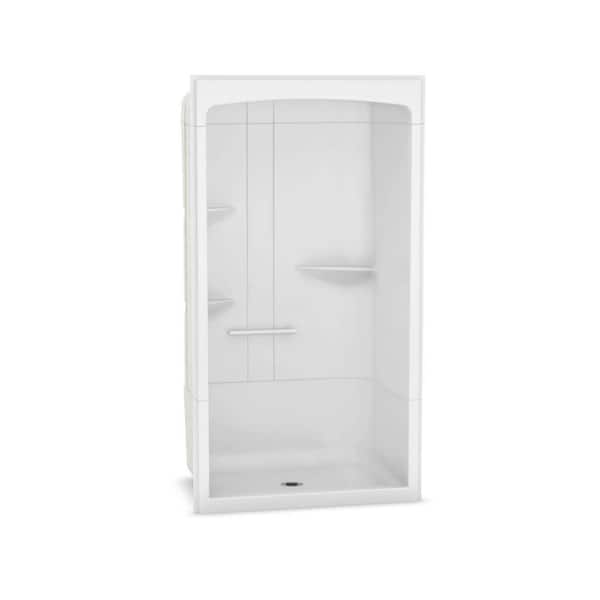 MAAX Camelia 48 in. x 34 in. x 88 in. Alcove Shower Stall with Center Drain Base in White