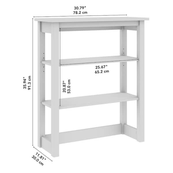 Bush Furniture Mayfield 30.79-in W x 30-in H Wood Composite Pure White/Shiplap Gray Freestanding Utility Storage Cabinet