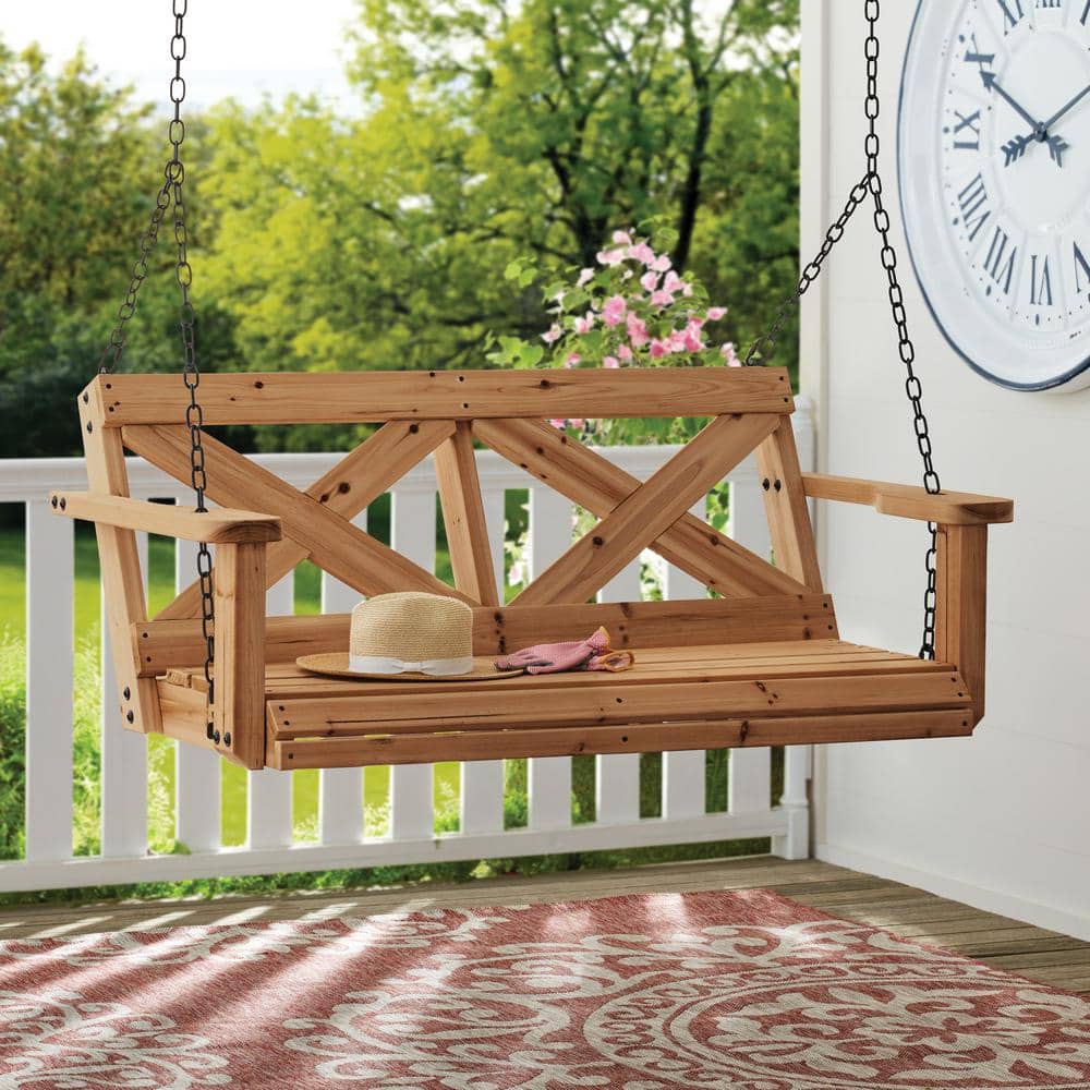 Cedar Farmhouse Style Porch Swing with Chains