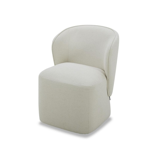 Souza Beige Fabric Swivel Dining Chair