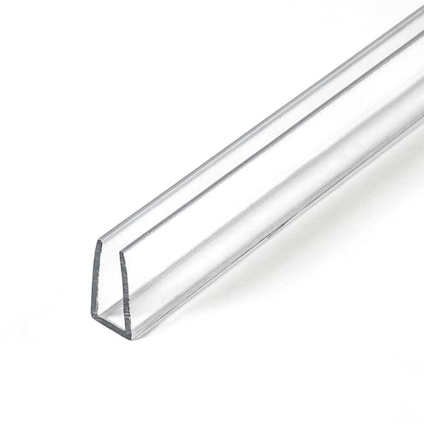 Outwater 3/4 in. D x 1/4 in. W x 96 in. L Clear Butyrate Plastic U-Channel Moulding Fits 1/4 in. Board, (13-Pack)