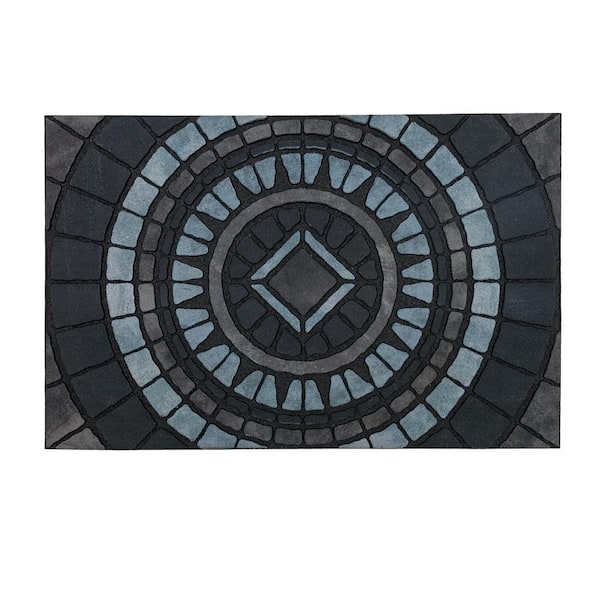 Compass Stone Grey 23 in. x 35 in. Door Mat