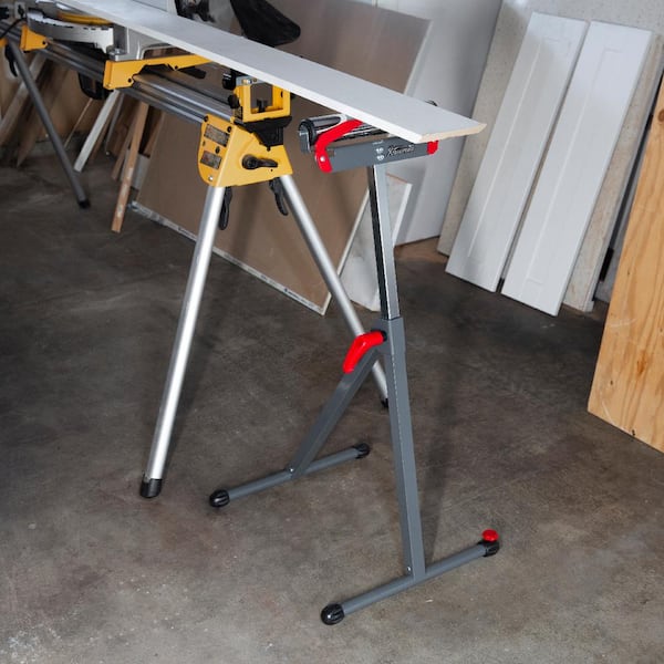 SAWHORSE Adjustable Height Width Jobsite Table Folding Heavy Duty Steel Portable 