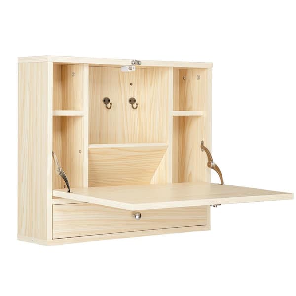 Winado 23.6 in. Wood Color RetangularMDF Wall Mounted Floating Desk