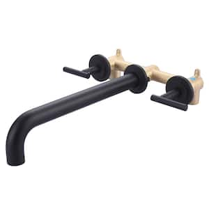 Wall Mounted 2-Handle Bathtub Roman Tub Faucet in. Matte Black