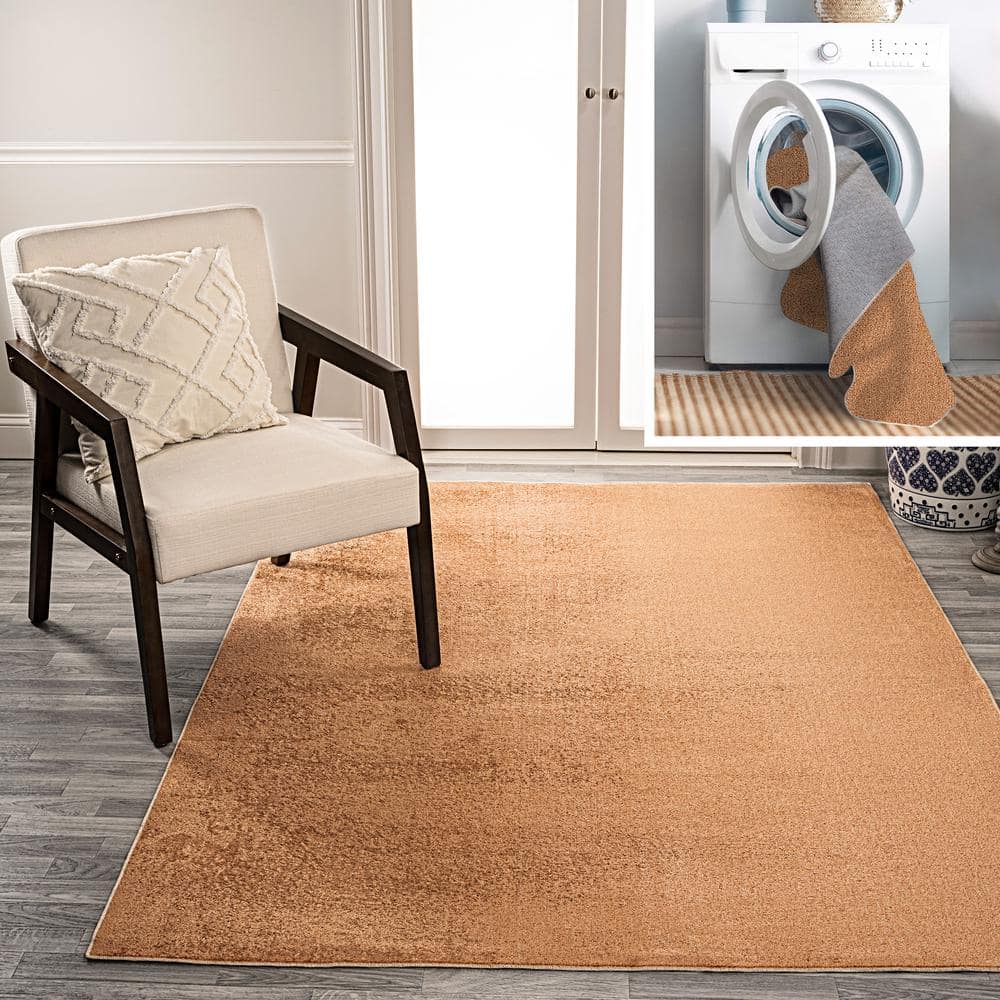 JONATHAN Y Twyla Classic Terra 8 ft. x 10 ft. Solid Low-Pile Machine-Washable Area Rug