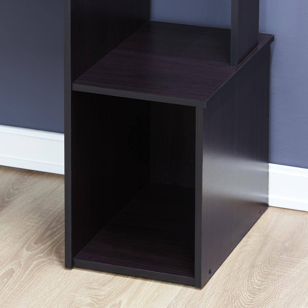 Dark Walnut Compact Computer Desk with Drawer and Keyboard Tray