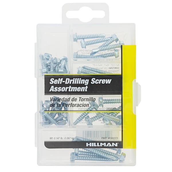 Hillman Zinc Hex Washer Hed Self Drilling Screw Assorted Kit (39-Pack)
