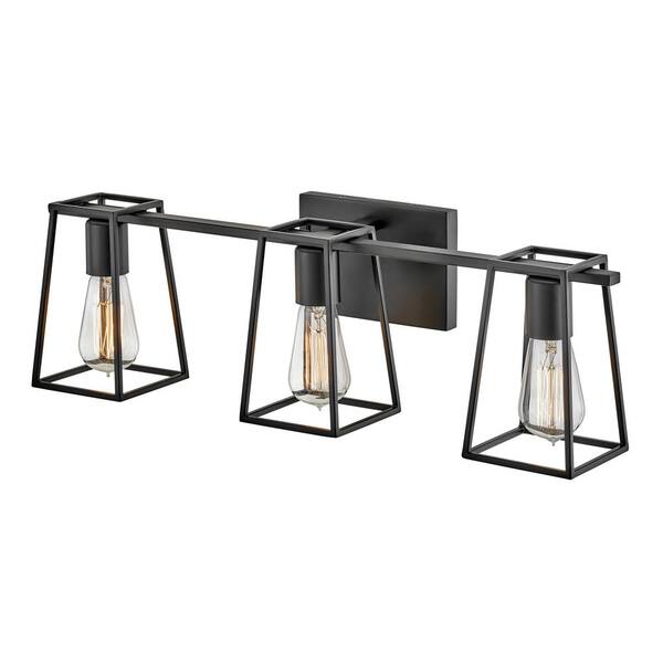 HINKLEY - Filmore 24.0 in. 3 Light Black Vanity Light