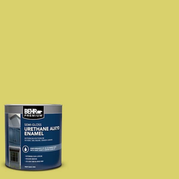 BEHR PREMIUM 1 qt. #P340-4 Lime Tree Semi-Gloss Enamel Urethane Alkyd Interior/Exterior Paint
