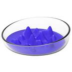 12 oz. Cirlicue' Mountain Shaped Modern Slow Feeding Pet Bowl in Blue