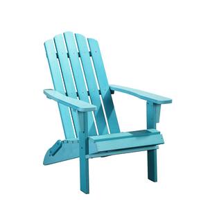 Classic Folding Poly Plastic Adirondack Chair Turquoise Blue Adult-Size