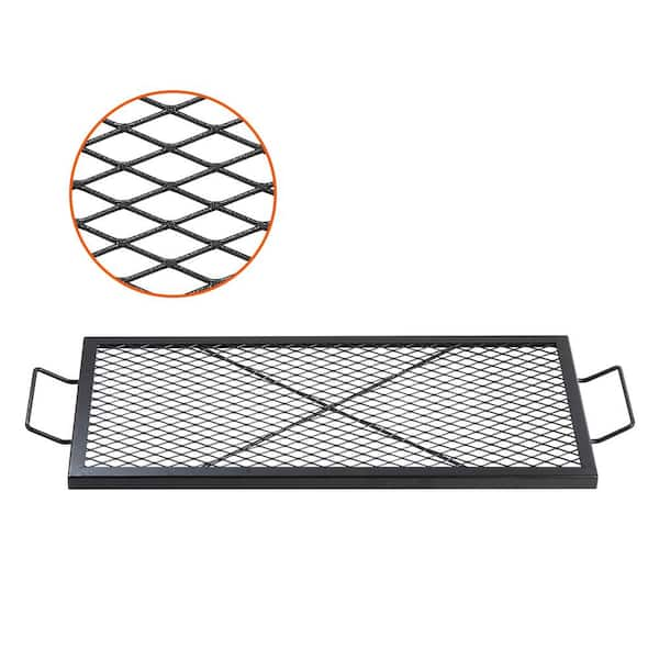 VEVOR X Marks Fire Pit Grill Grate Rectangle Cooking Grate Heavy Duty Steel Campfire BBQ Grill Grid with Handle and Support FXSKKWCHS3215H99QV0 0809 The Home Depot