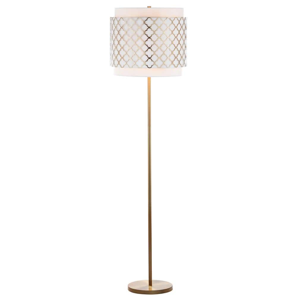 Priscilla Gold Quatrefoil 61.5" Contemporary Floor Lamp