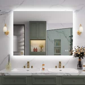 48 in. W x 36 in. H Rectangular Frameless Super Bright Backlited LED Anti-Fog Tempered Glass Wall Bathroom Vanity Mirror