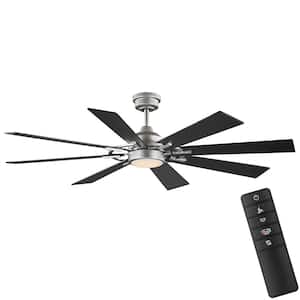 Makenna 60 in. Indoor/Outdoor Galvanized Ceiling Fan with Integrated LED with Light Kit, DC Motor and Remote