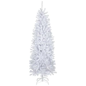6.5 ft. Pre-Lit Slim Geneva White Spruce Artificial Christmas Tree Blue Lights