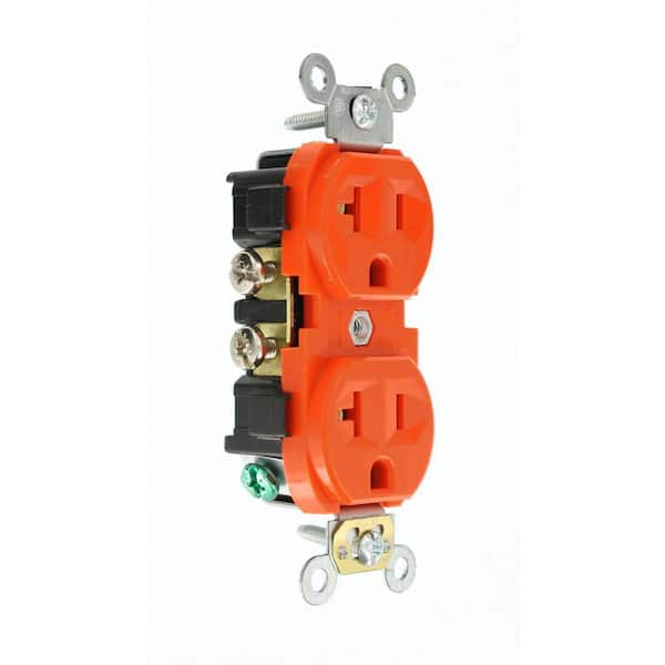 20 Amp 125-Volt Narrow Body Duplex Outlet Straight Blade Commercial Grade Self G